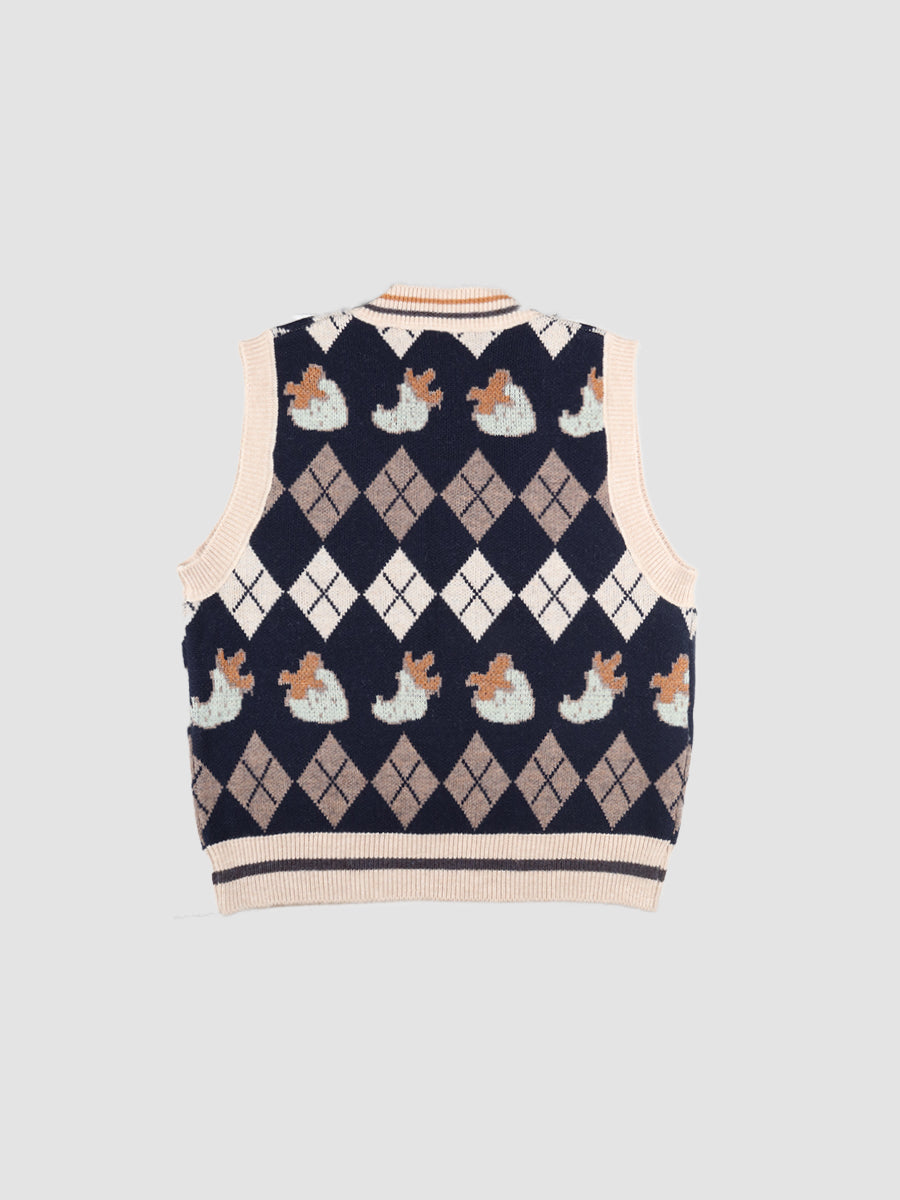 Strawberry Knit Sweater Vest