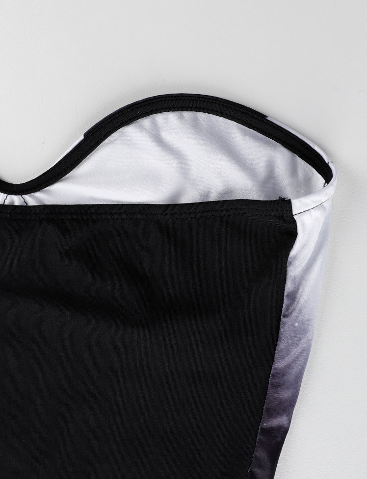 Face Print Off Shoulder Corset