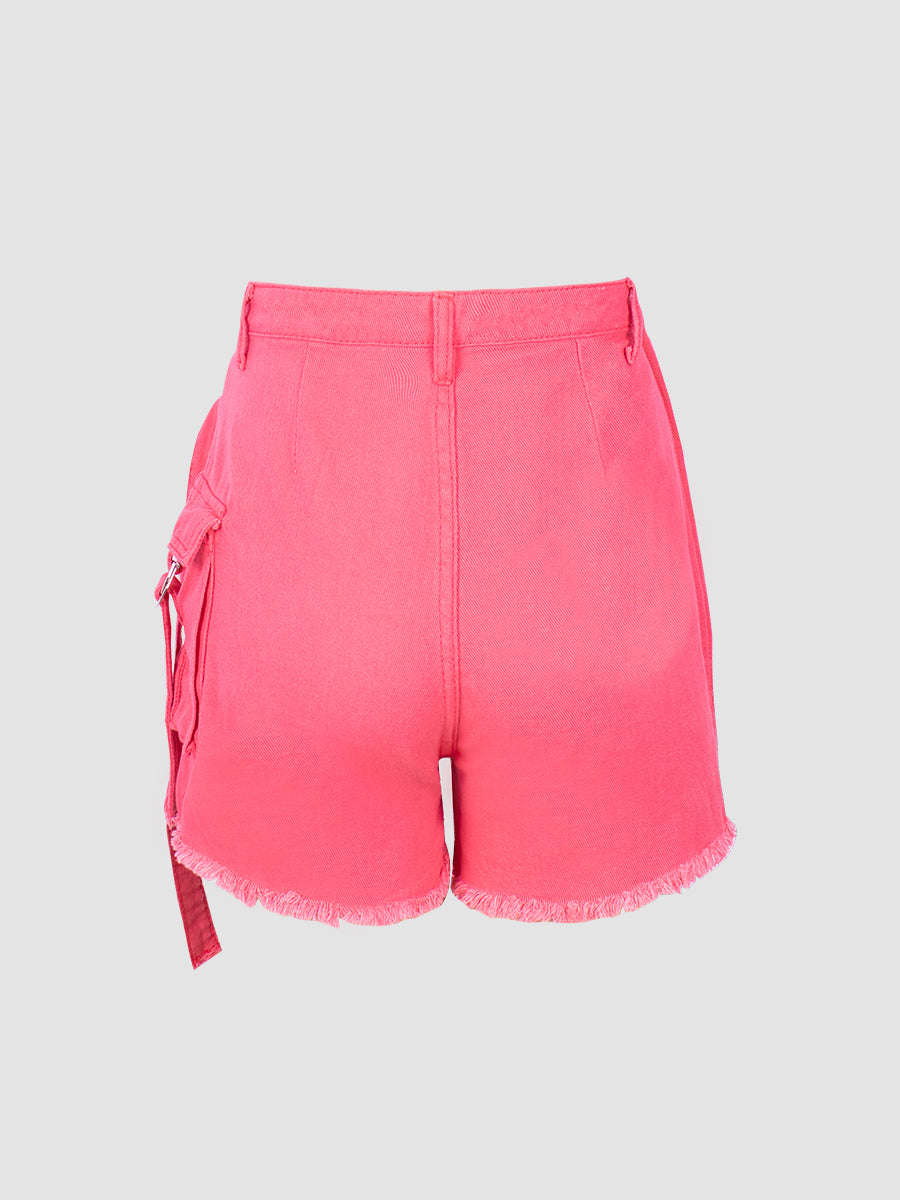 Irregular Solid Color Shorts