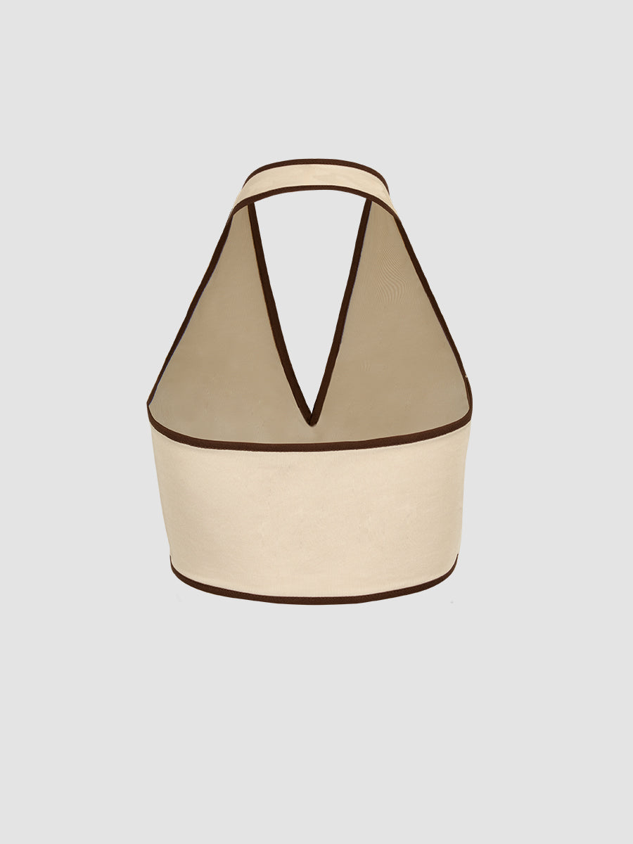 Apricot Straps Sleeveless Short Undershirt Top