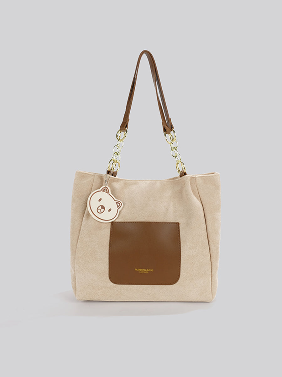 Velvet Bear Charm Tot Bag