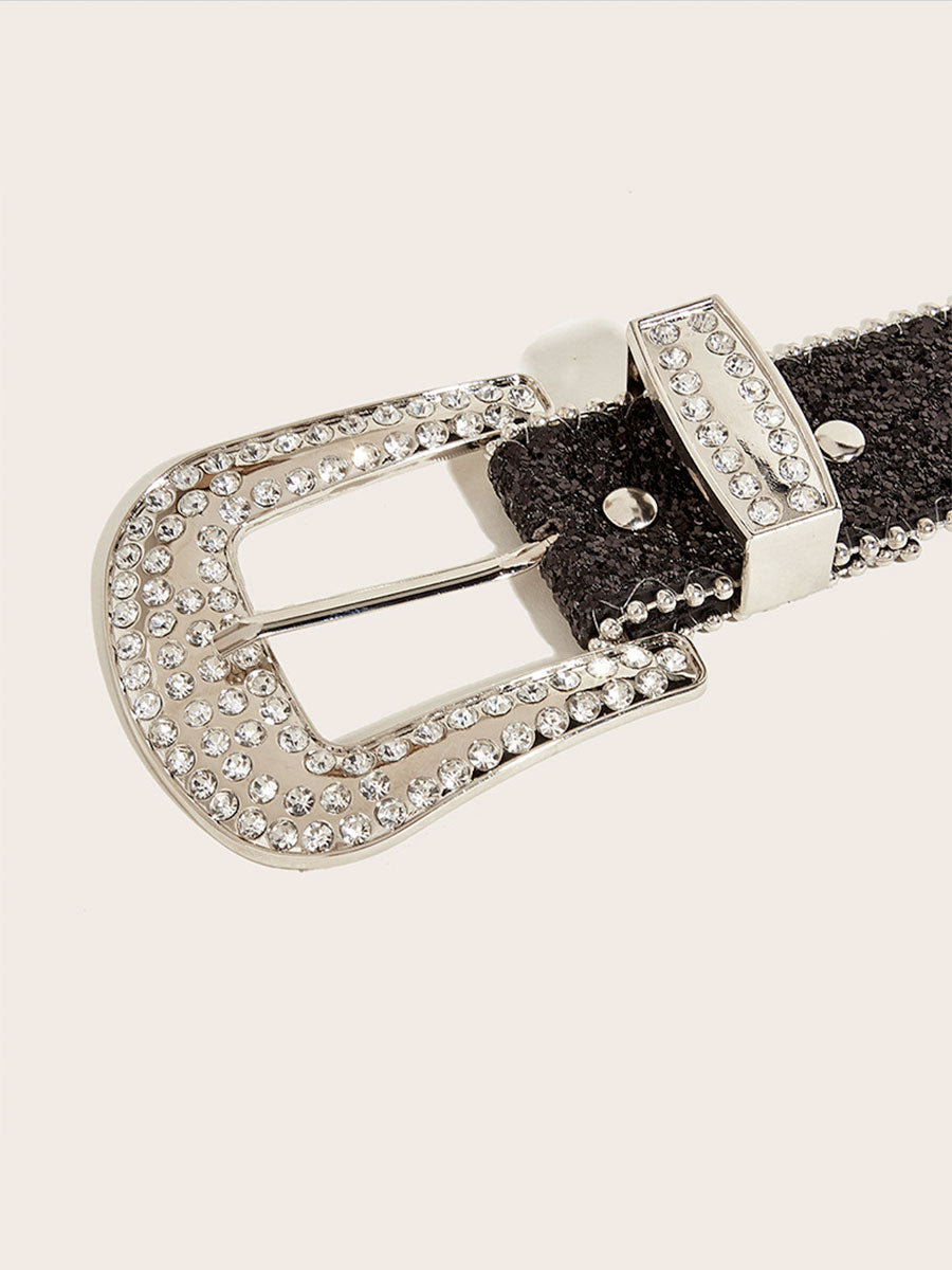 Sequin Shiny Pin Buckle Belt