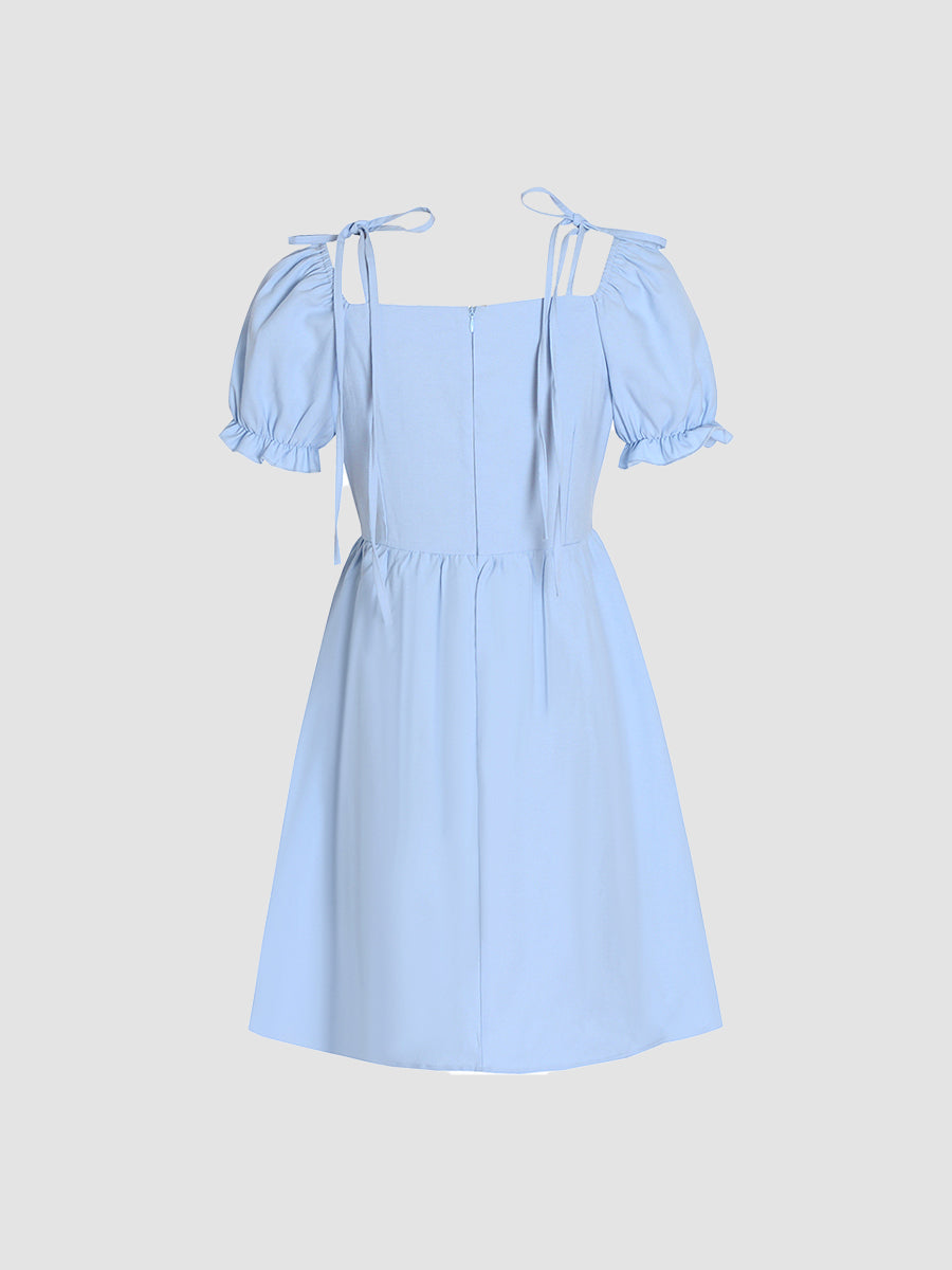 Tie Bow Sky Blue Dress