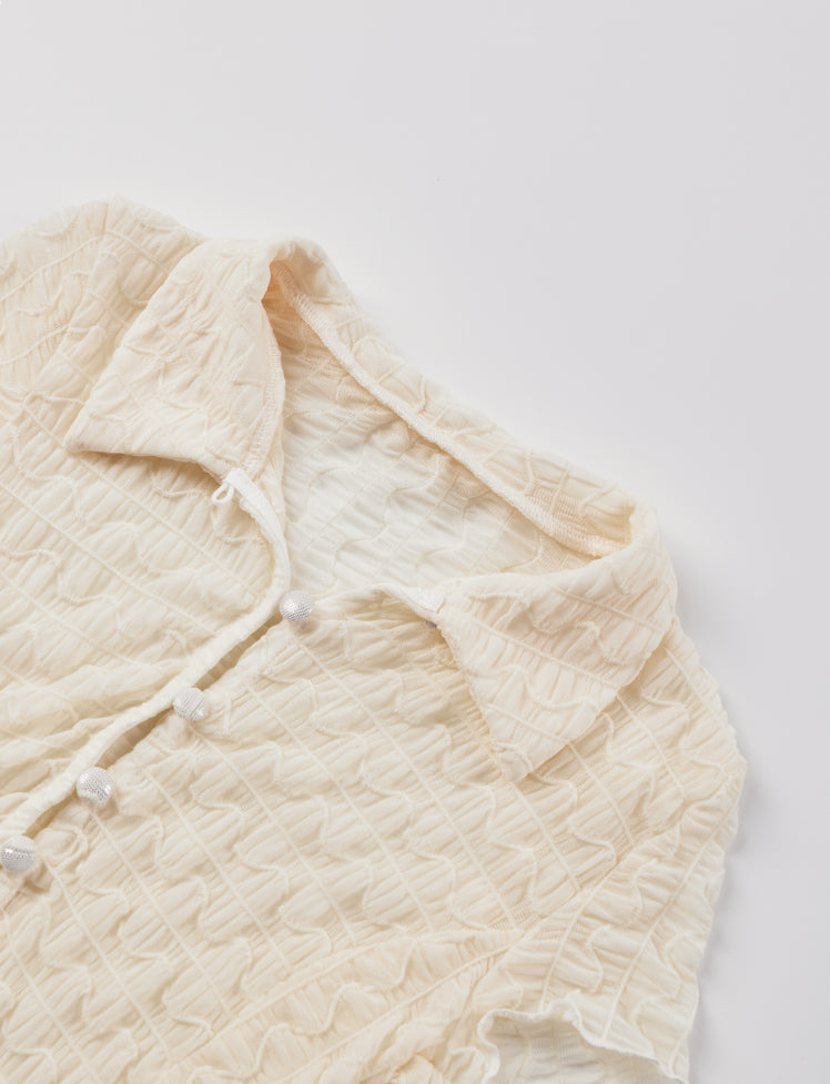 Solid Ruffled Top&Skirt Set