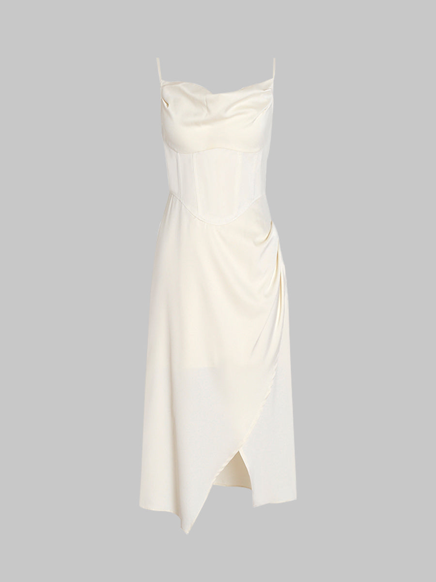 Satin Irregular Camisole Dress