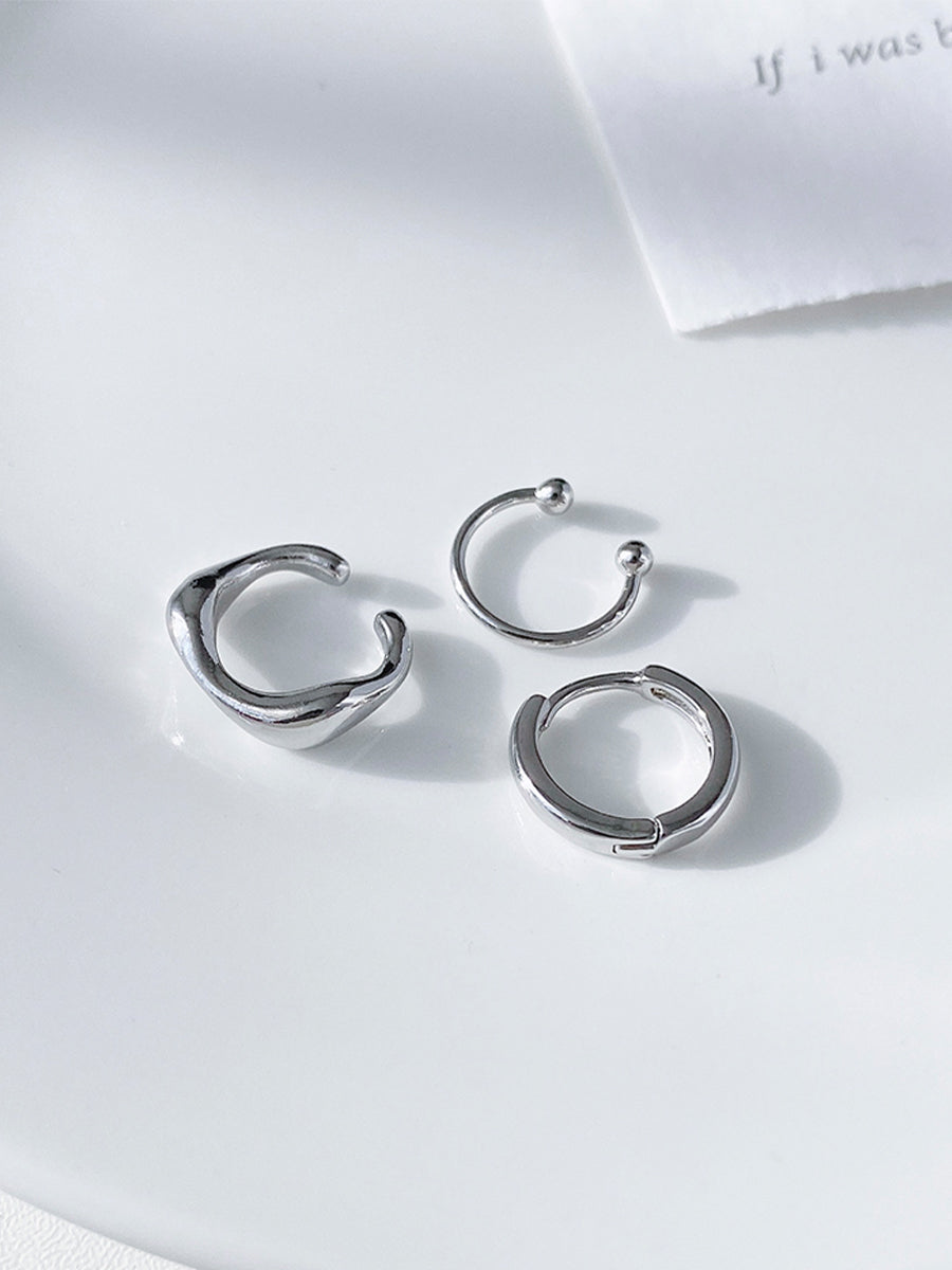 Round Ear Bone Clips Three Piece Set