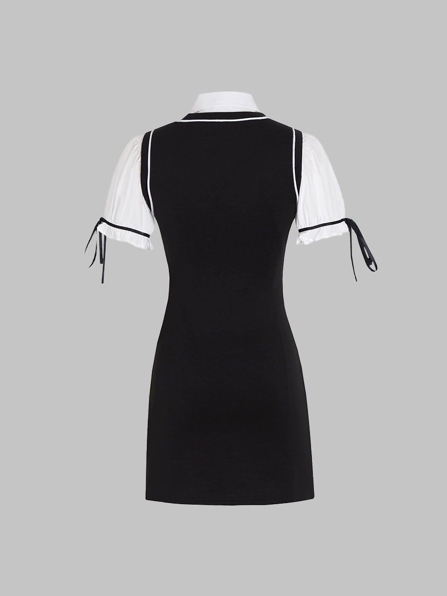 College White Shirt&Shirt Dress Set