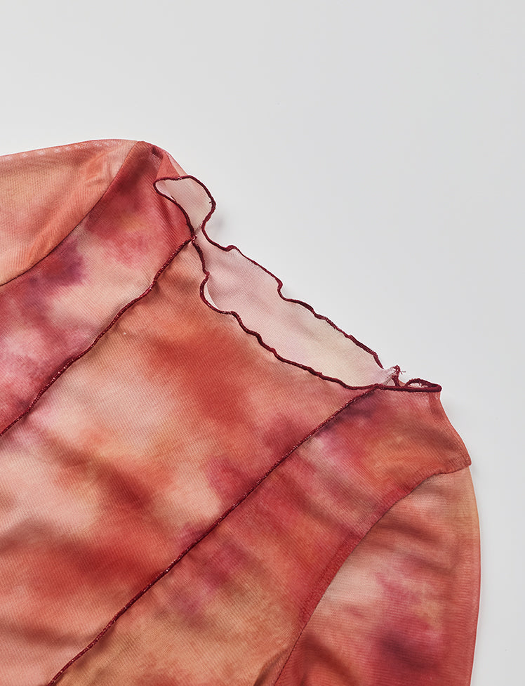 Ruffled Tie-dye Tee Top&Skirt Set