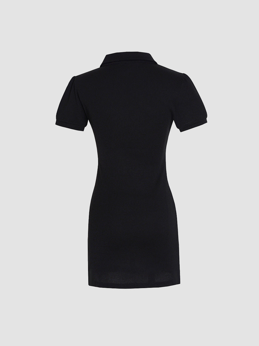 Butterfly Button Black Dress