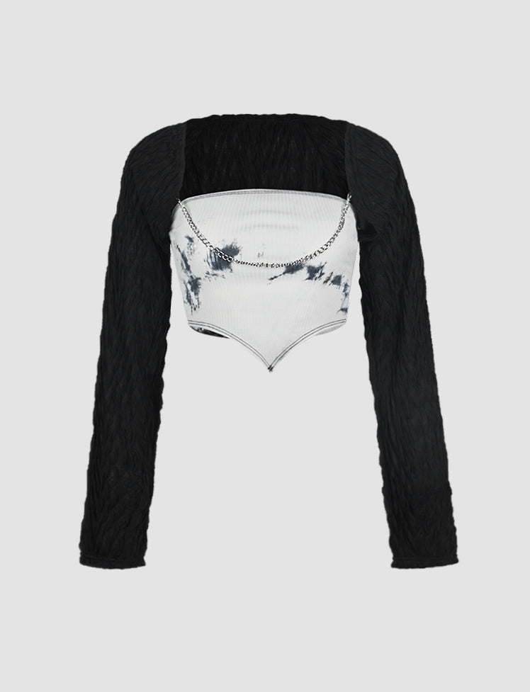 Tie-dye Irregular Top Set