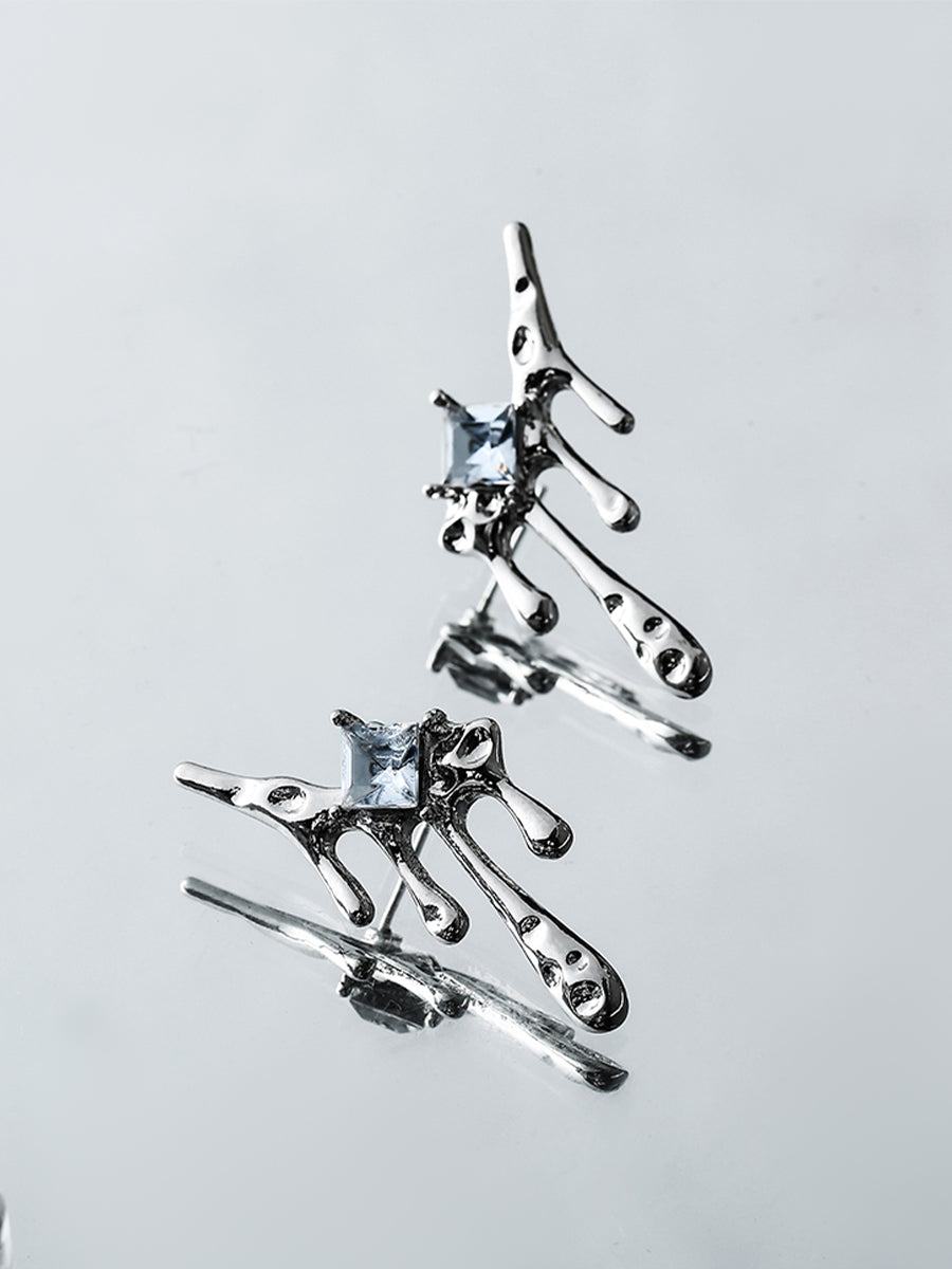 Silver Drop Earrings / Ear Clips