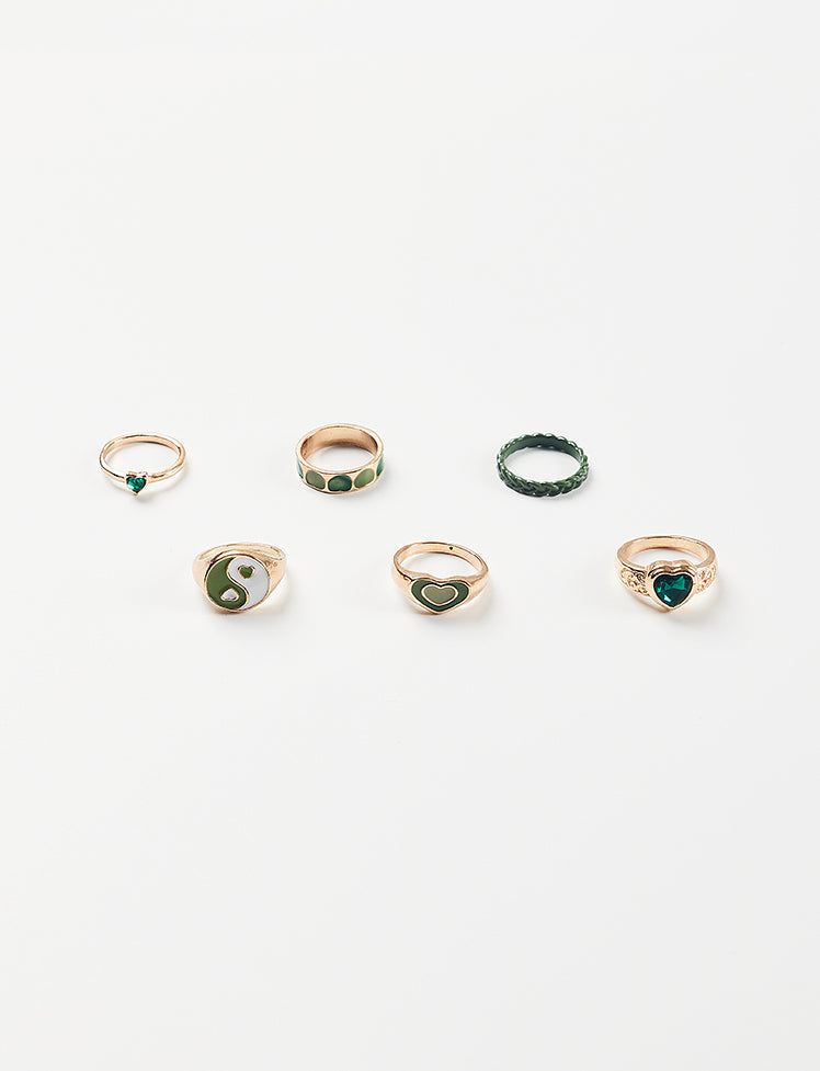 Butterfly Daisy Heart Y2K Rings
