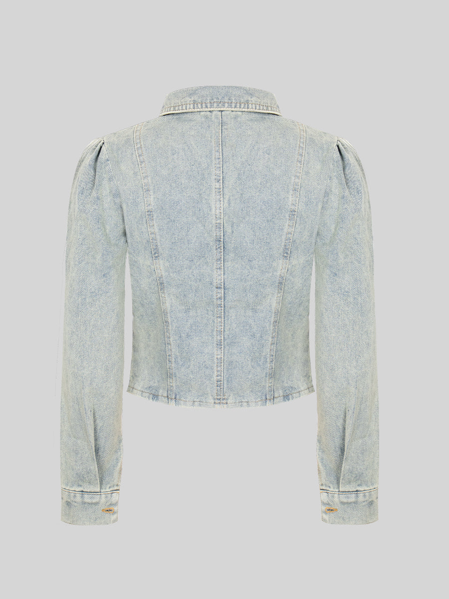 Raw Edge Denim Jacket & Skirt Set