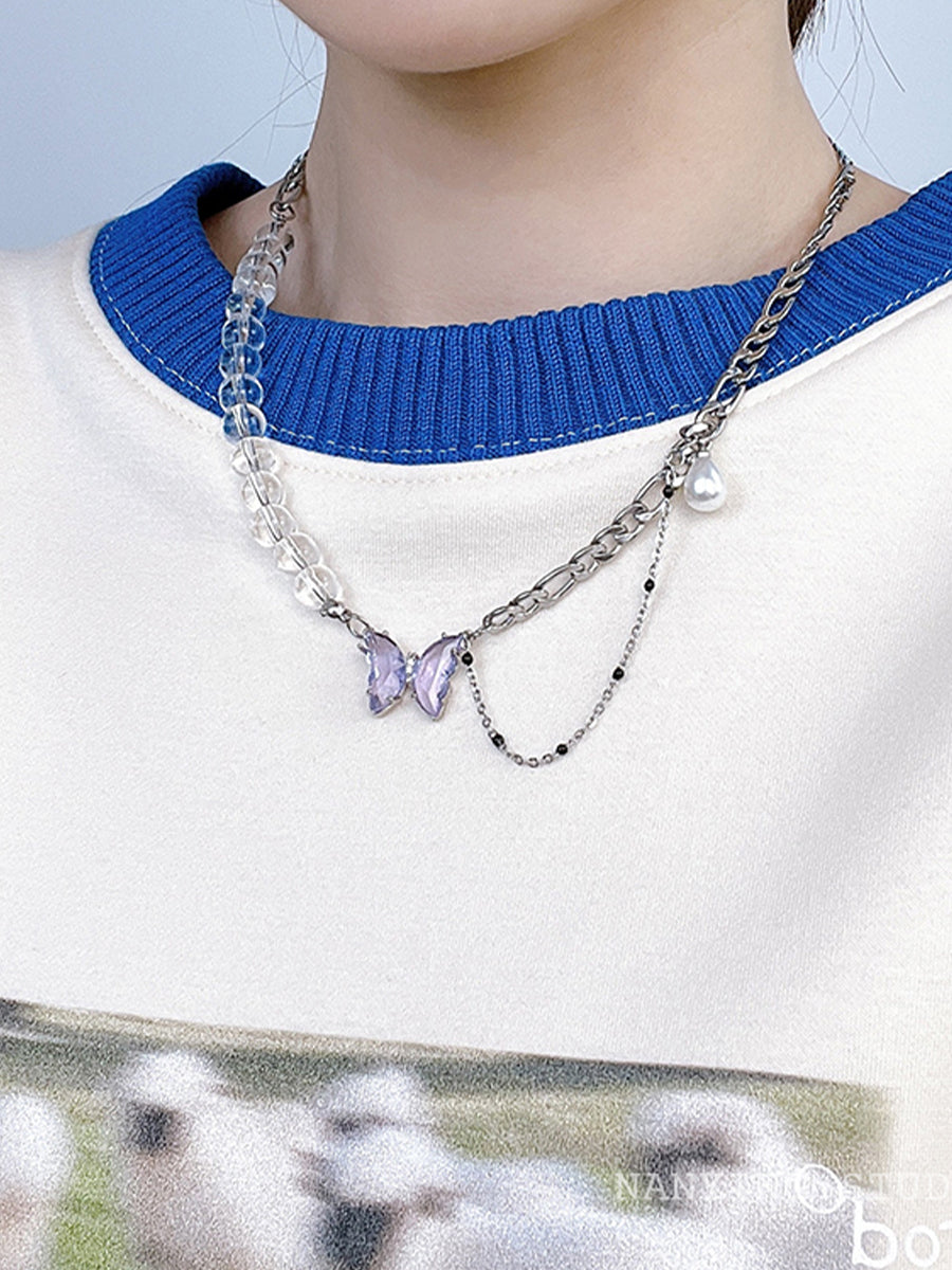 Purple Butterfly Necklace