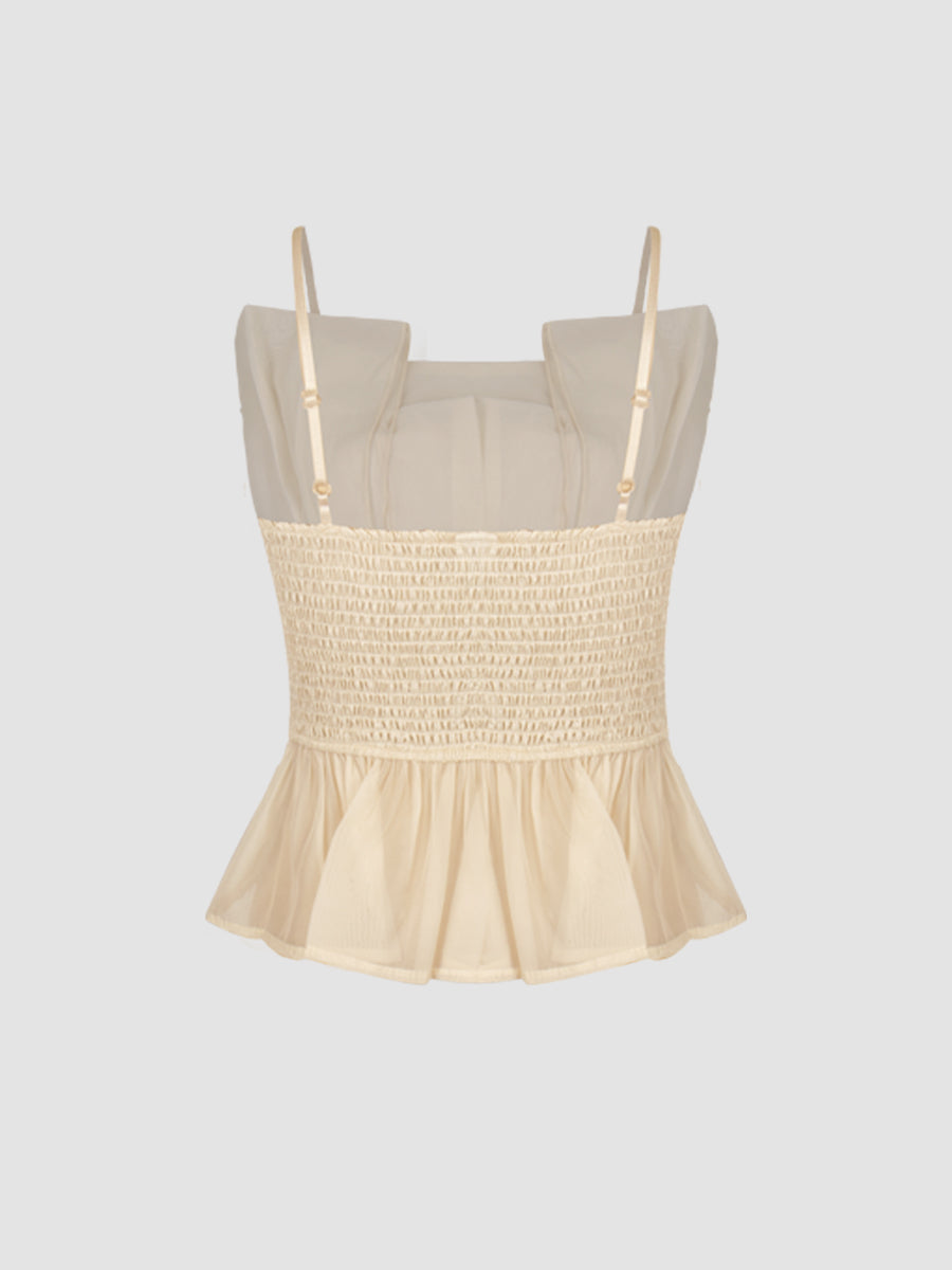 Irregular Apricot Cami Crop Top