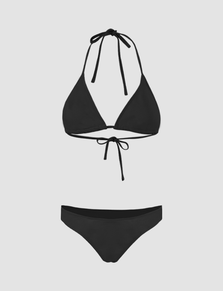 Solid Bikini&Jumpsuit Three-piece Set