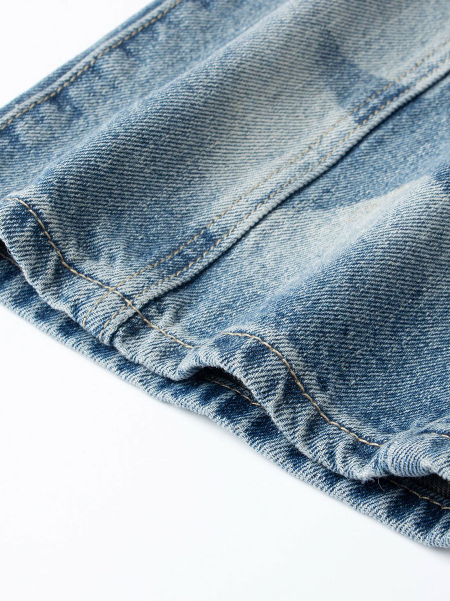 Star Print Straight Jeans