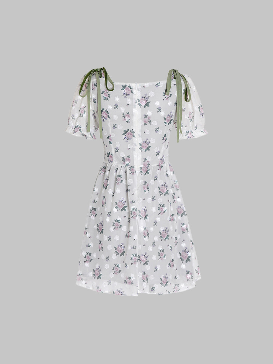 Fairy Floral Short-sleeved Dress