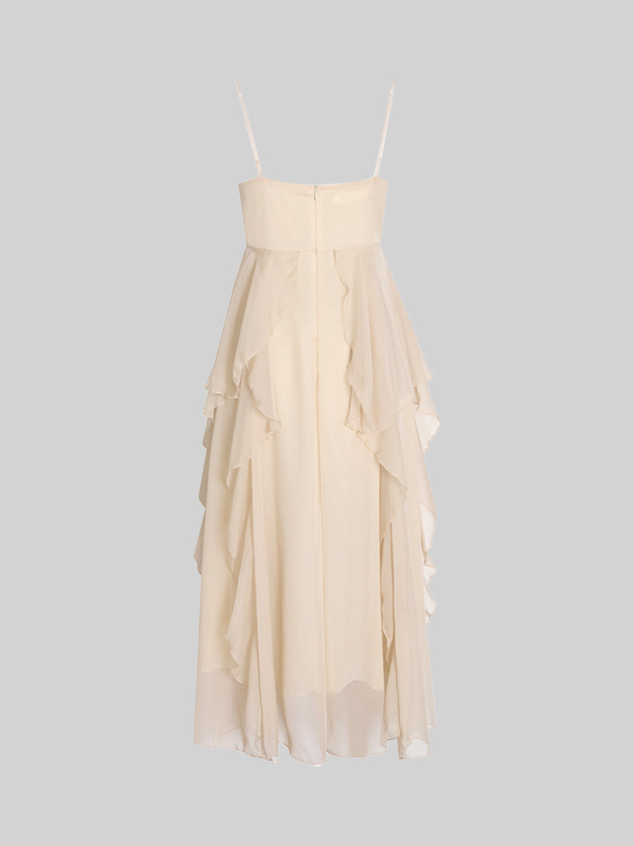 Chiffon Apricot Camisole Dress