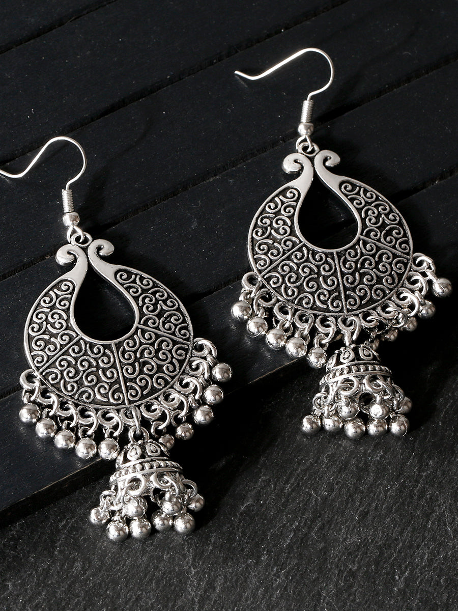 Bohemian Tassel Faux Malachite Earrings