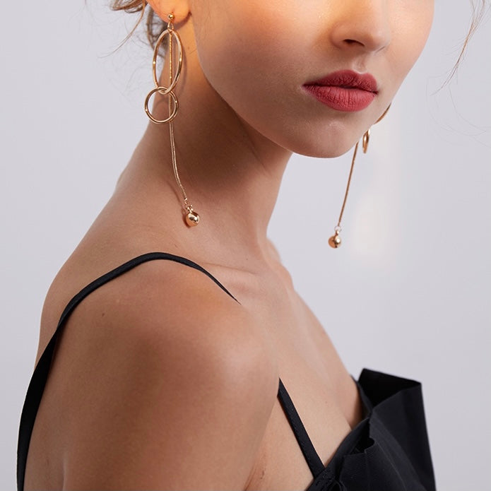 Double Hoop Tassel Earrings