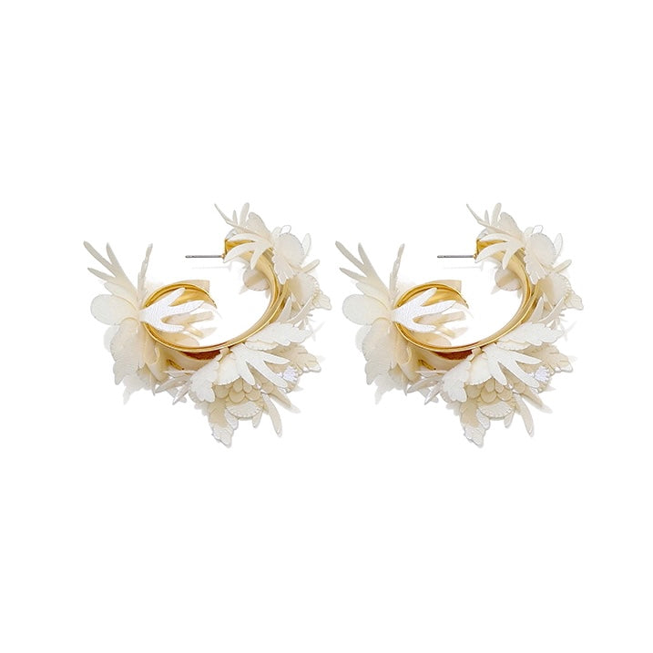 Fabric Flower Earrings