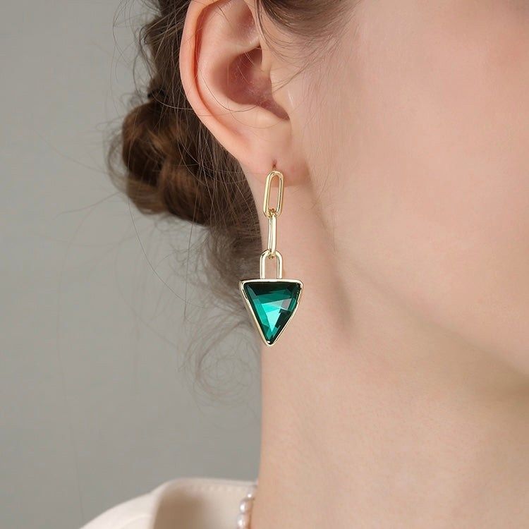 Triangle Crystal Earrings