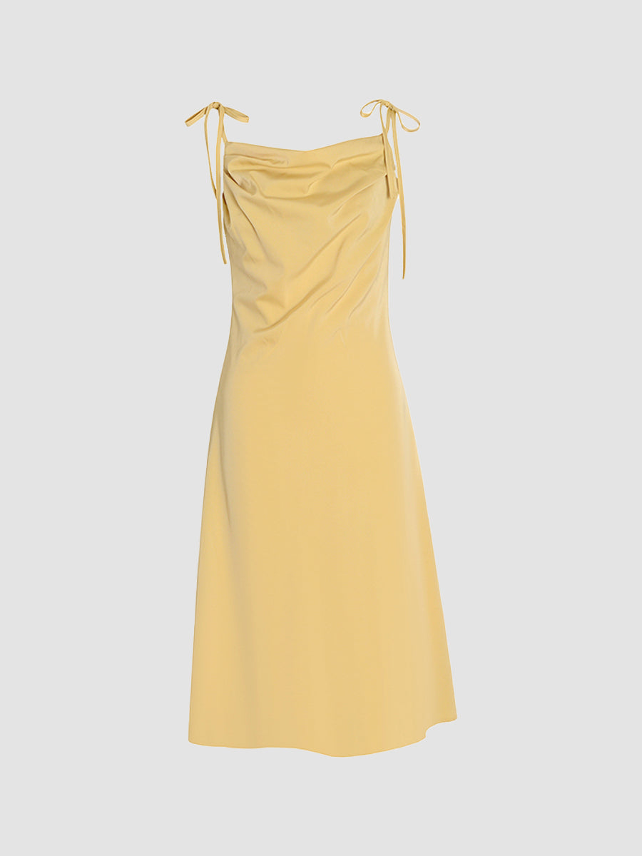 Gentle Satin Halter Midi Dress