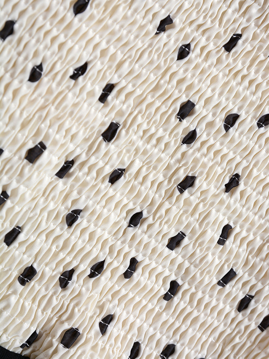 Black And White Polka Dot Chiffon Top