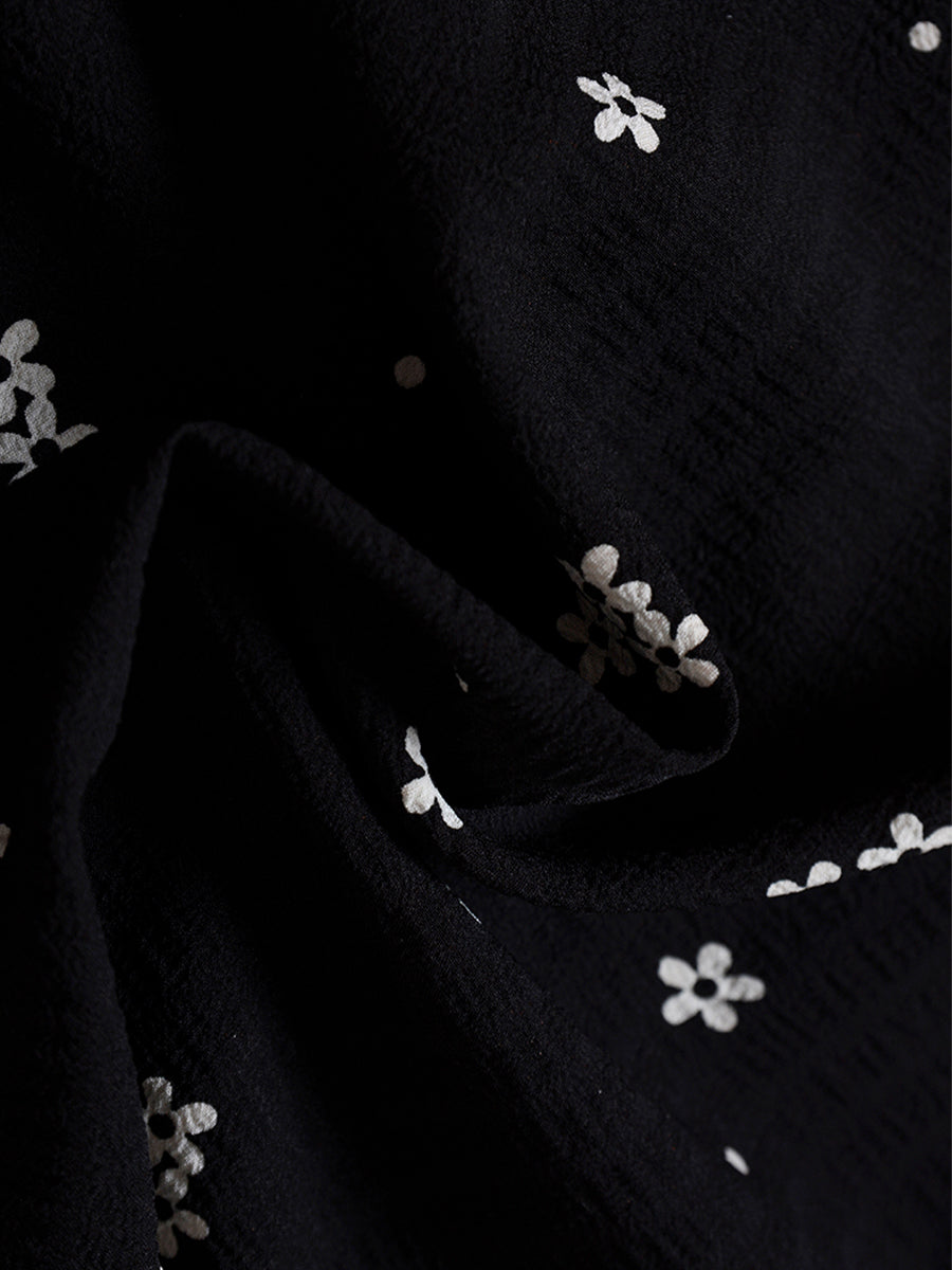 Elegant Lace Patchwork Print Dress Black Dress