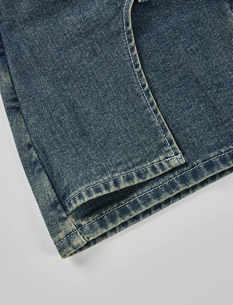 Denim Buckle Low Waist Skirt
