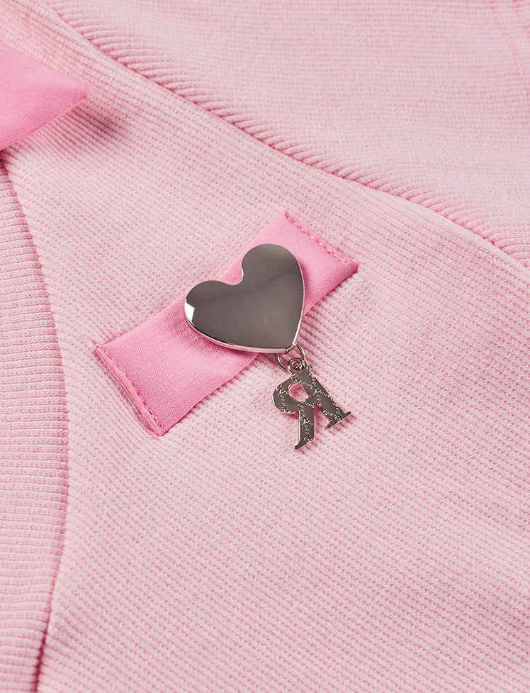 Ribbed Knit Heart Crop Top