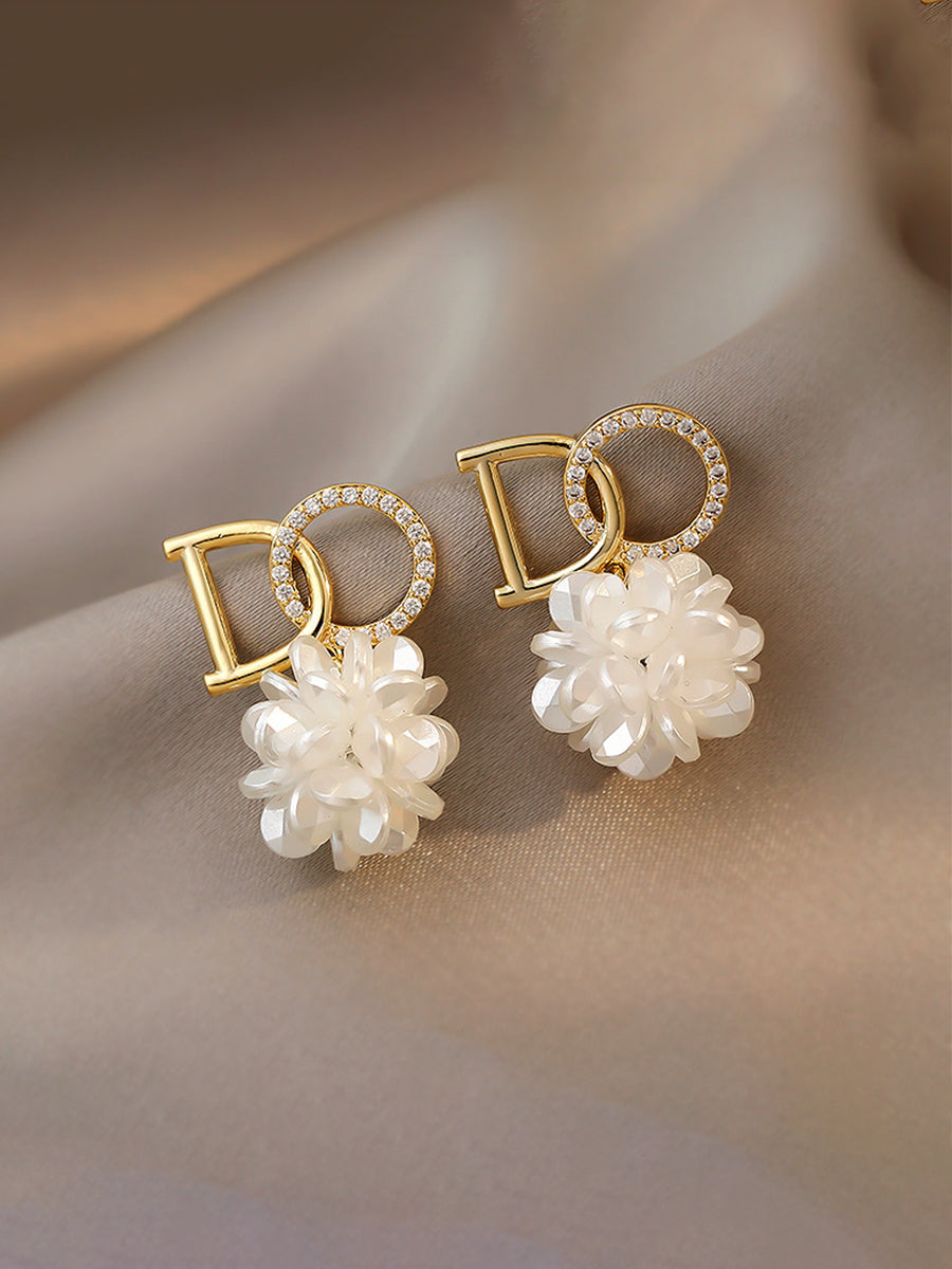 White Camellia Earrings