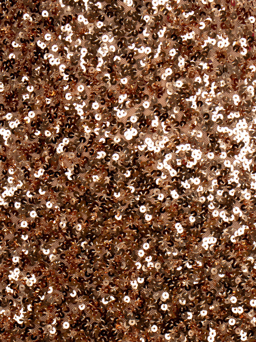 Sequin Champaign Halter Dress