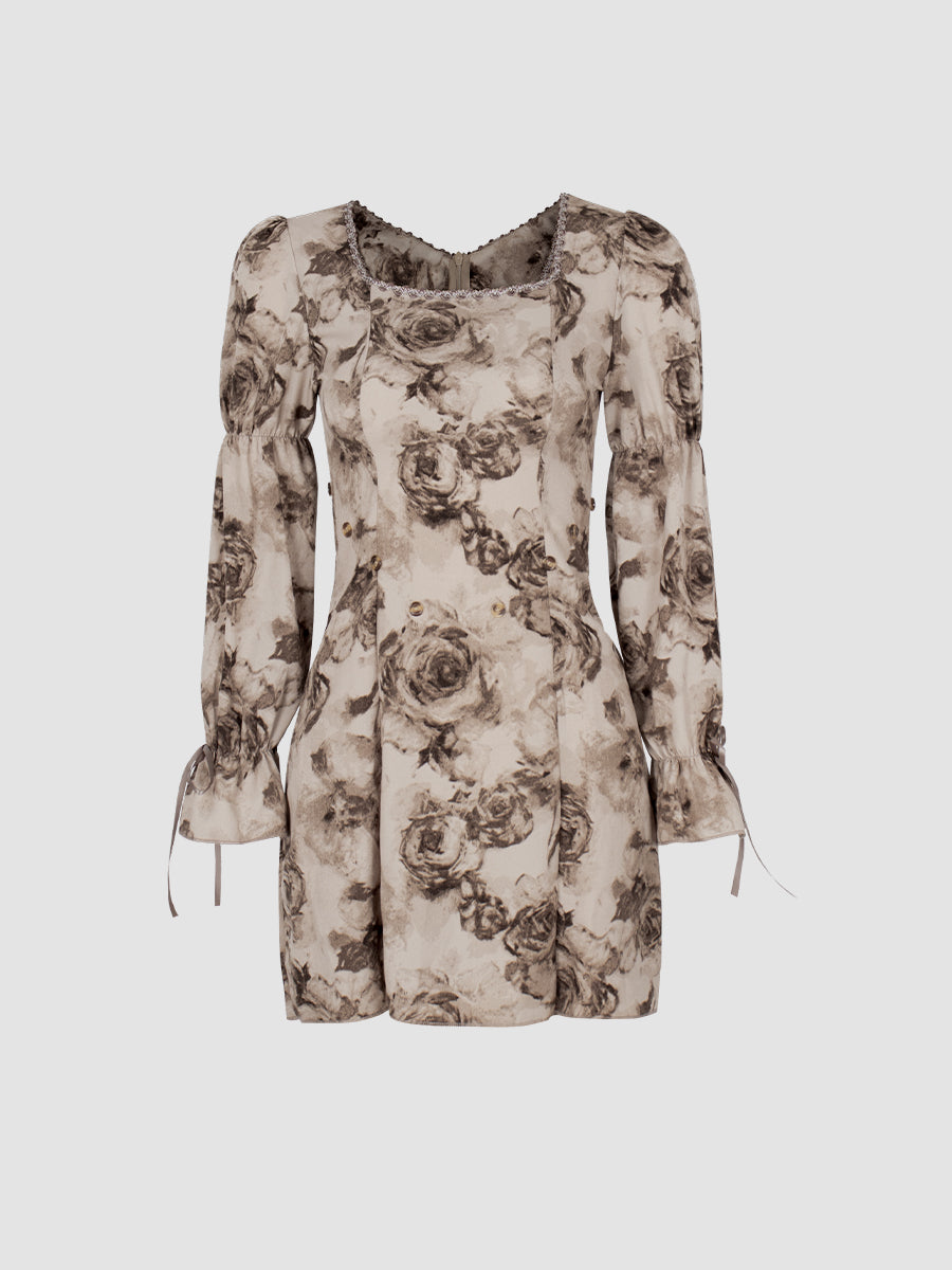 Fireworks Rose Splicing Dress