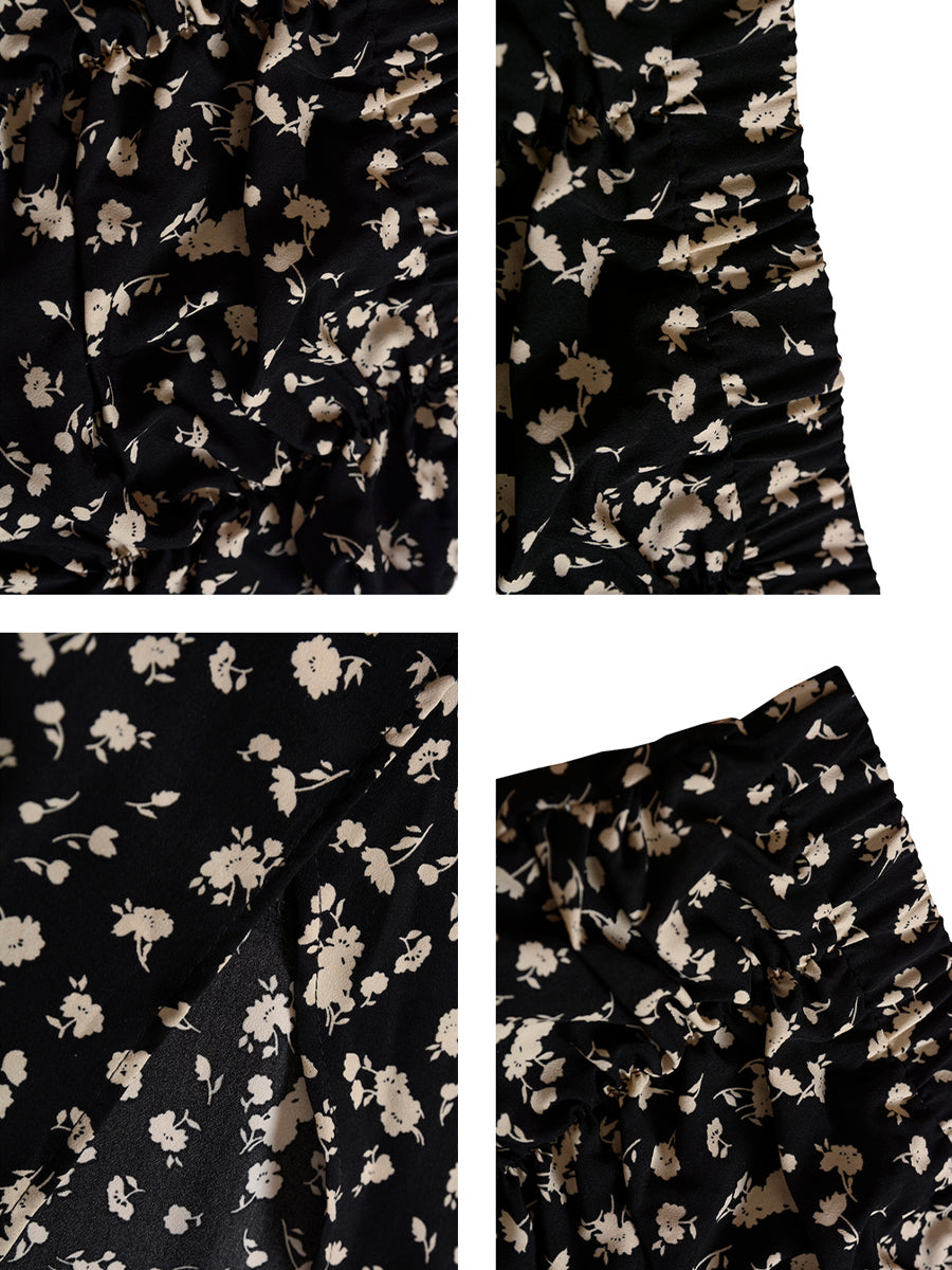 Floral Split Half Skirt