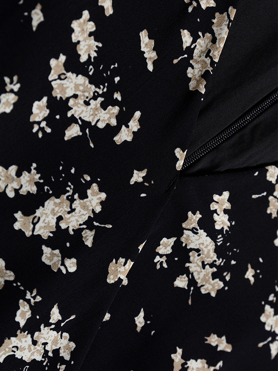 Vintage Black Floral Dress