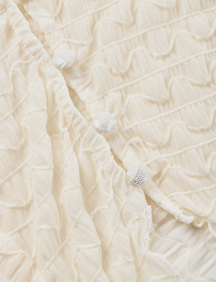 Solid Ruffled Top&Skirt Set
