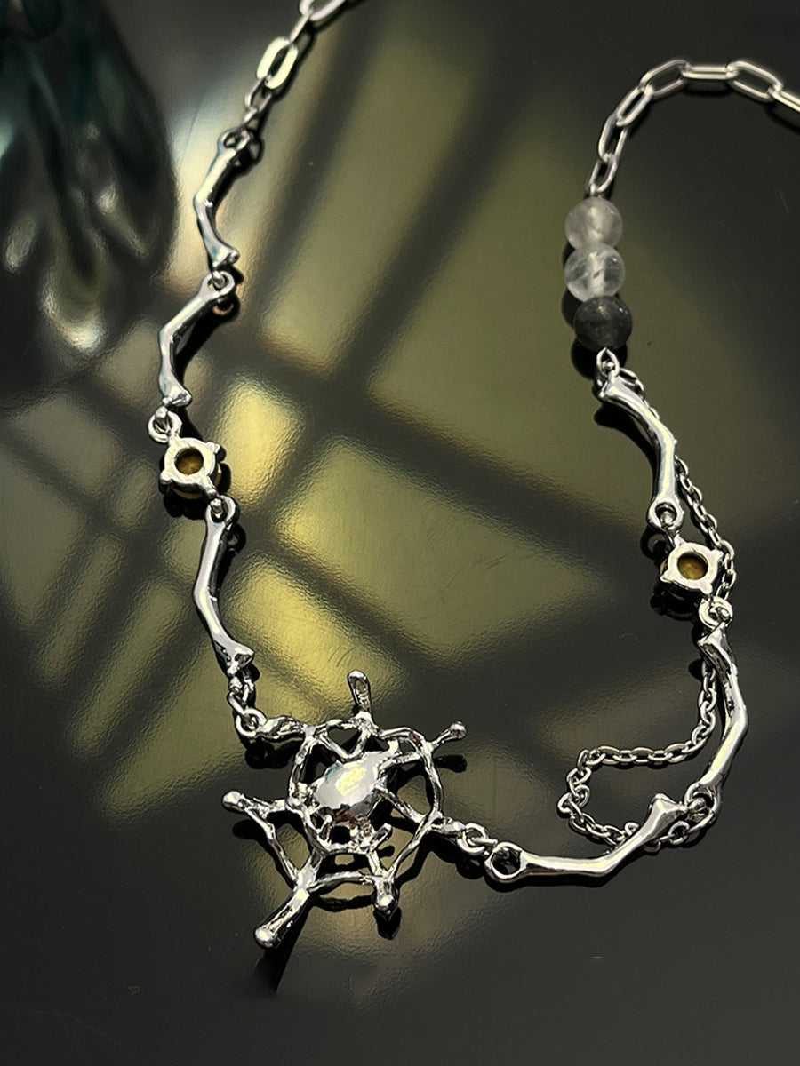 Black Diamond Spider Necklace