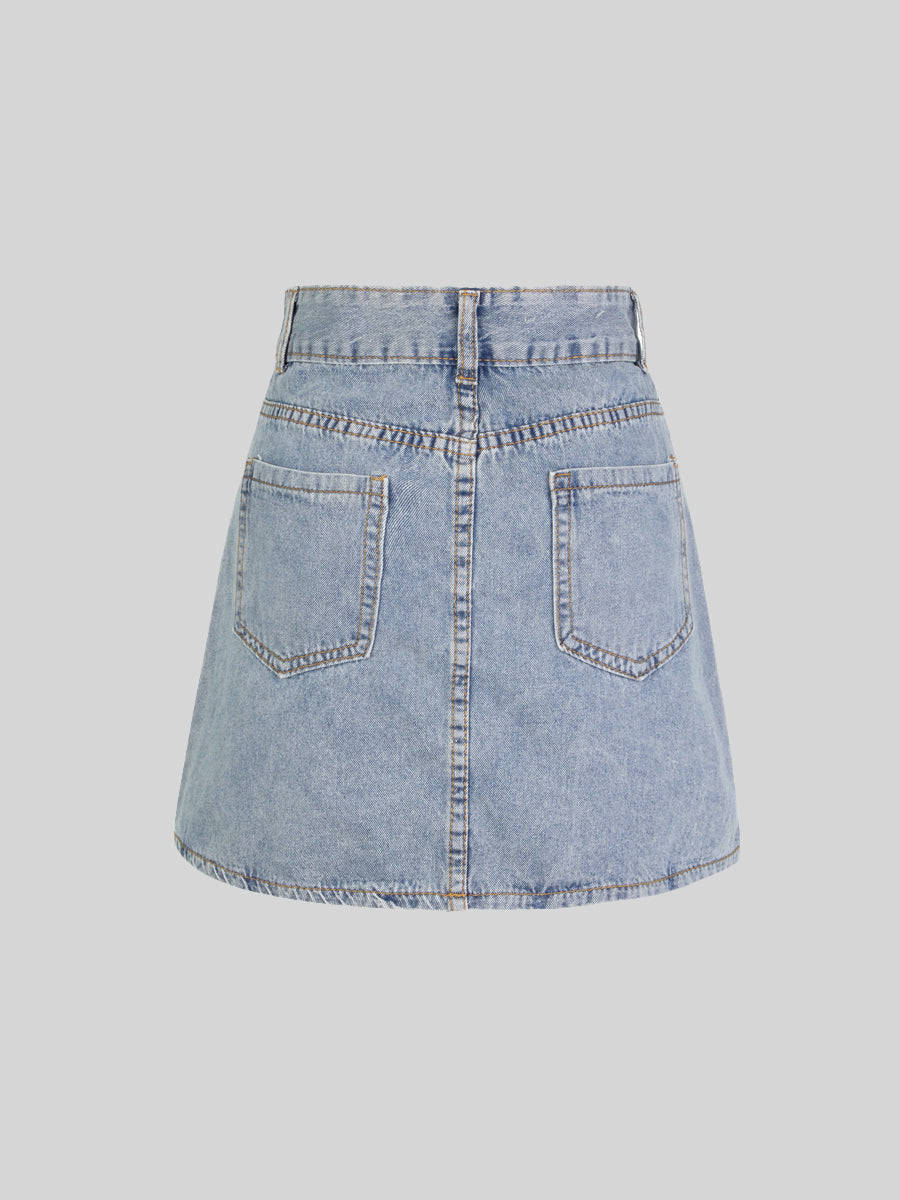 Irregular Denim Skirt