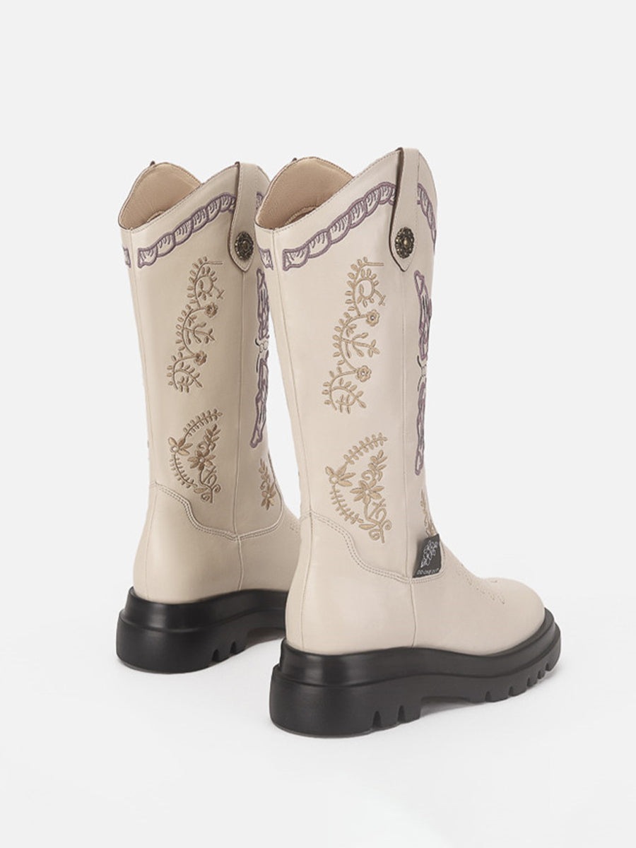 Stitching Embroidered Butterfly Boots