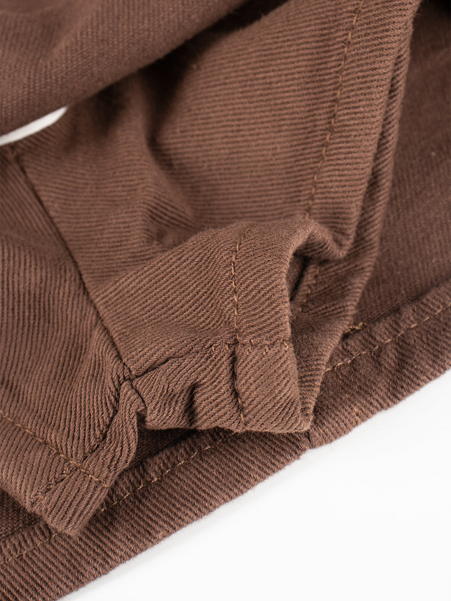 Brown Denim Skirt with Belt