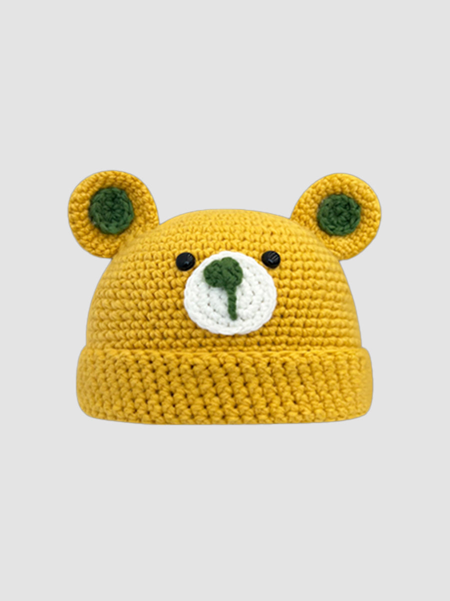 Cute Bear Hand-made Crochet Woolen Hat
