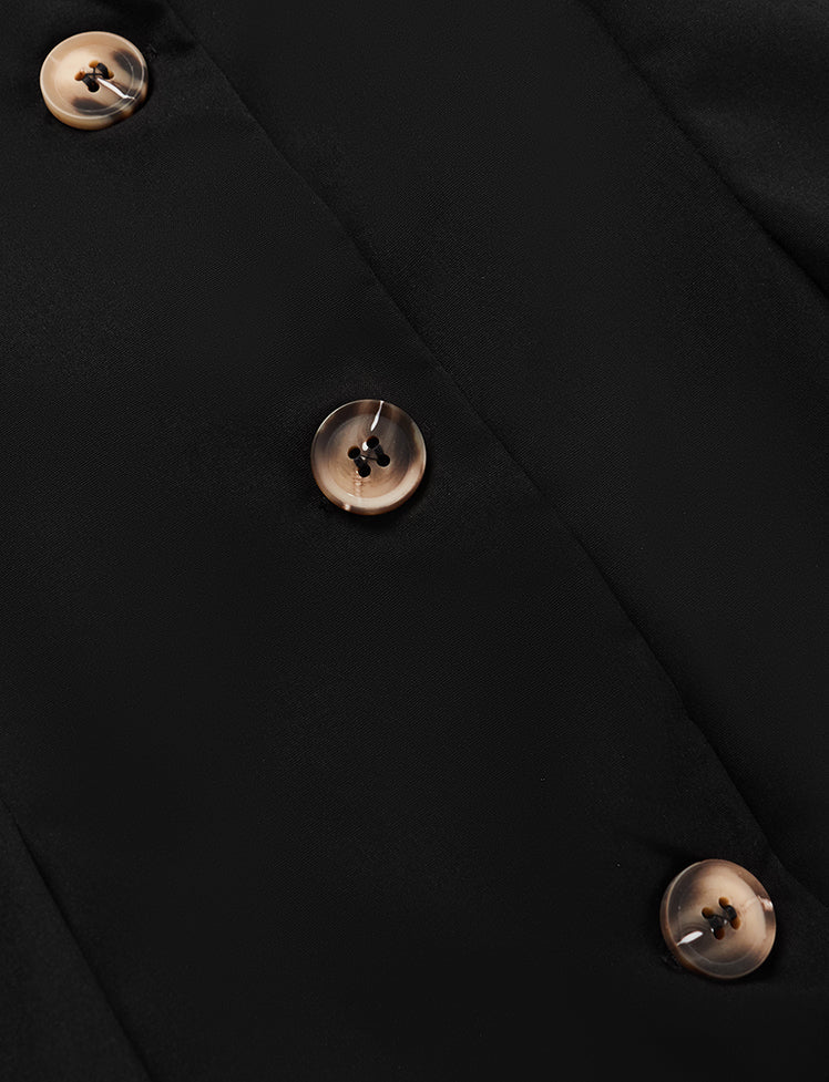 Collar Neck Cutout Back Blazer Jumpsuit
