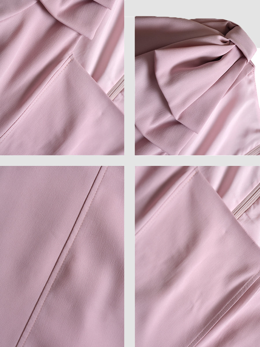 Elegant Dinners Slim Bow Pink Dress