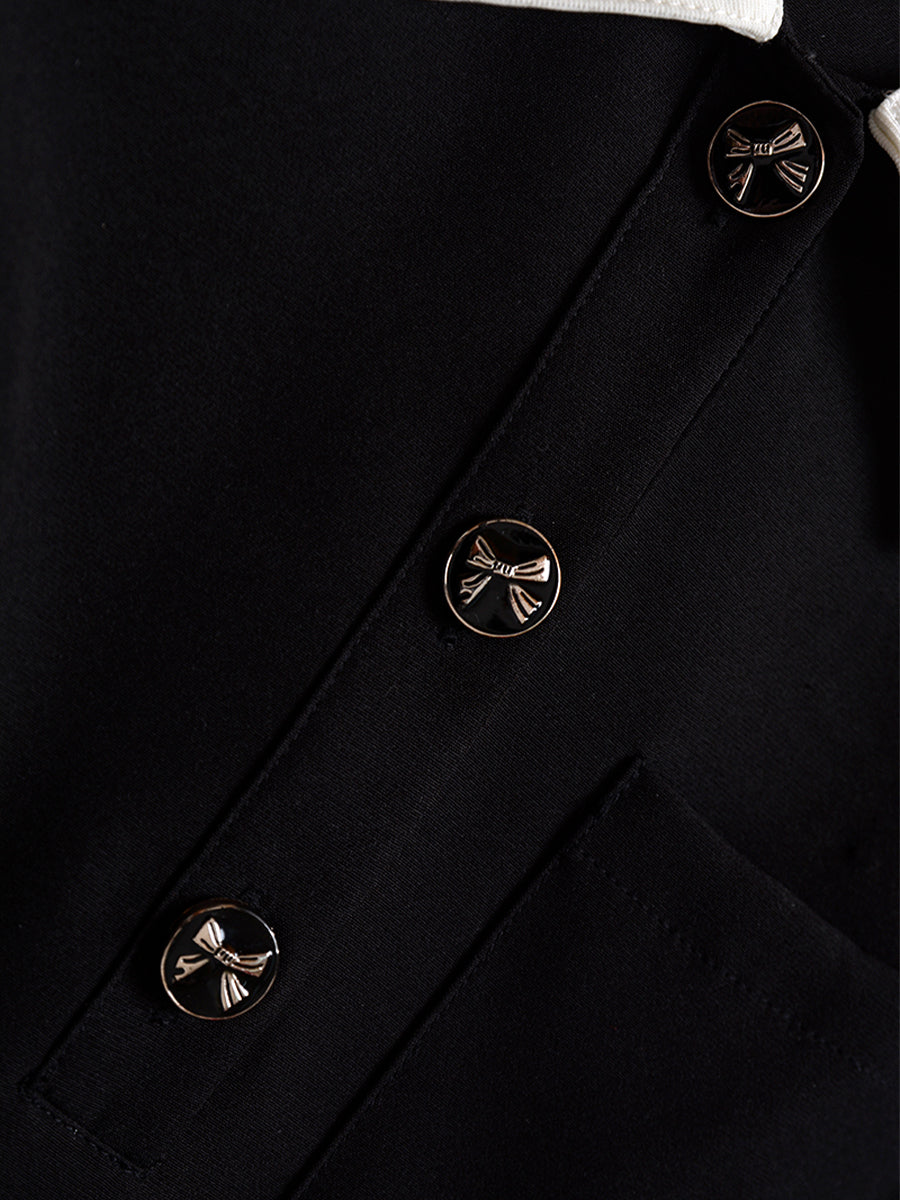 Black Butterfly Polo Dress