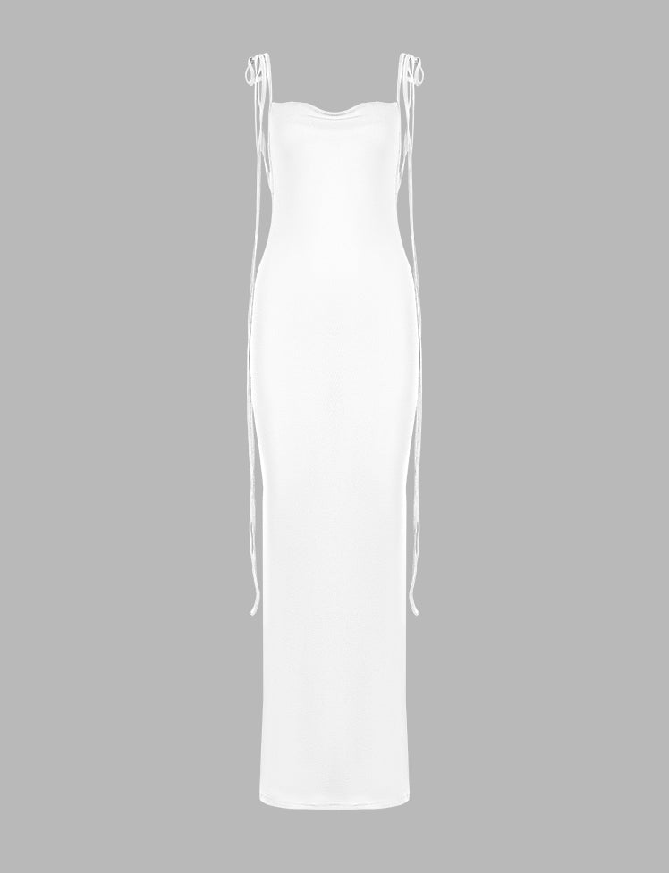 Solid Backless Cami Dress