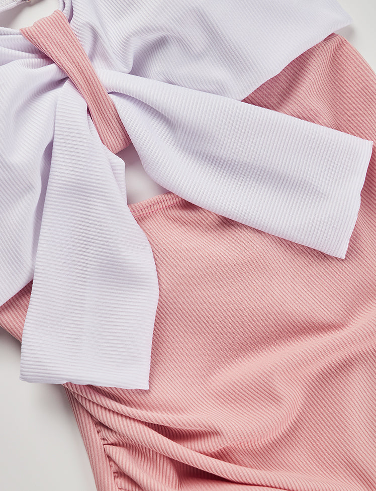 Ruffled Bowknot One-piece Swimwear