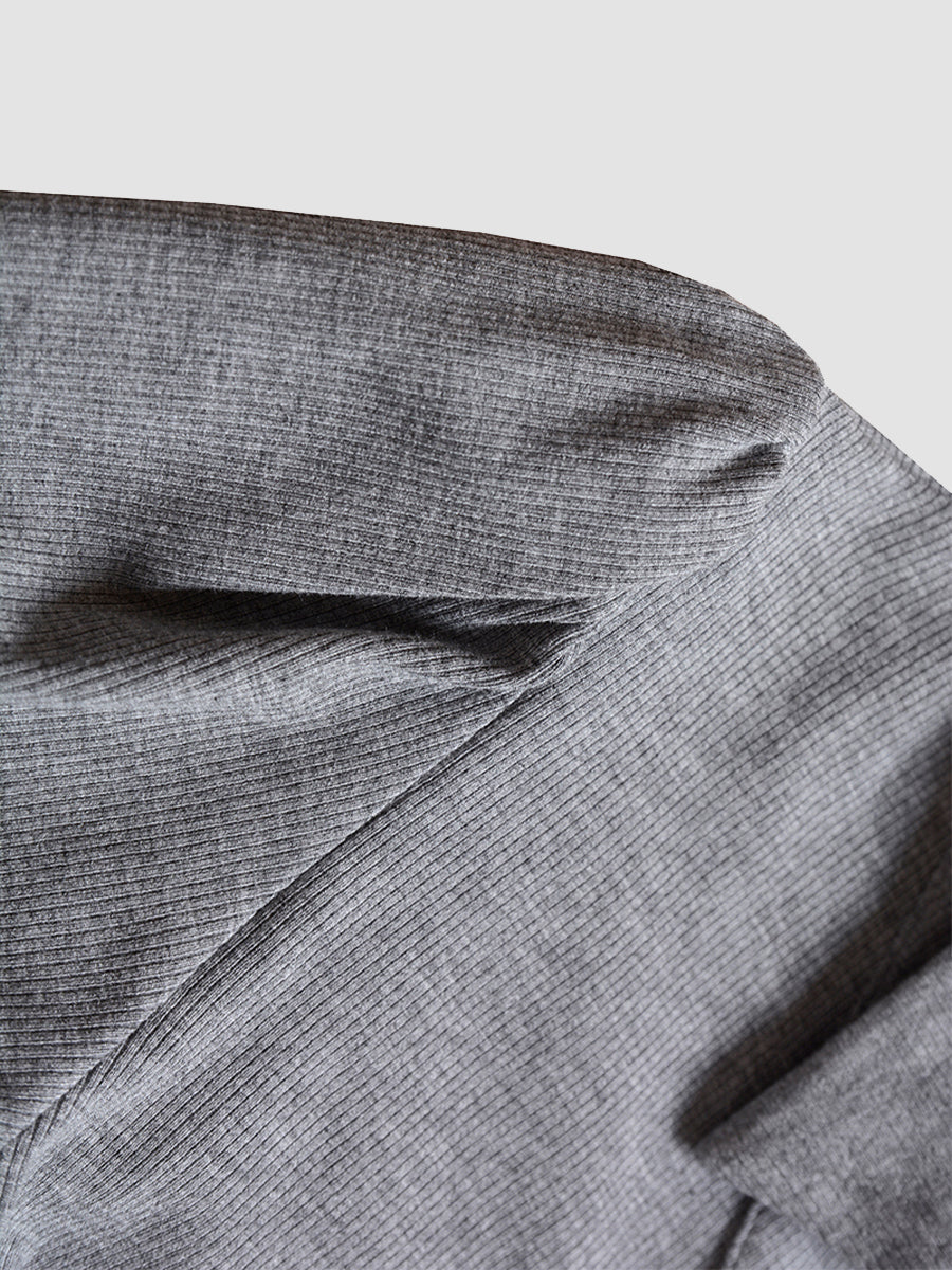 Irregular Polo Slim Wrap Grey Dress
