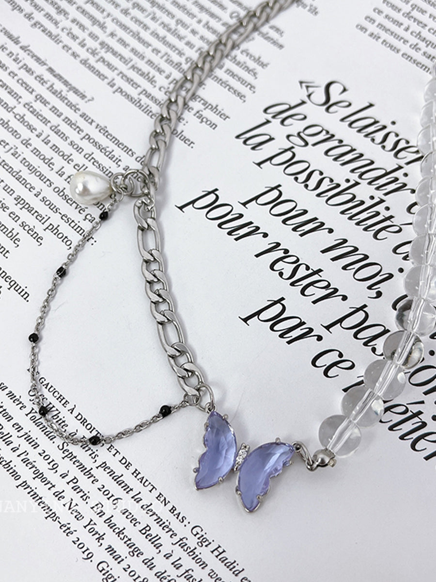 Purple Butterfly Necklace